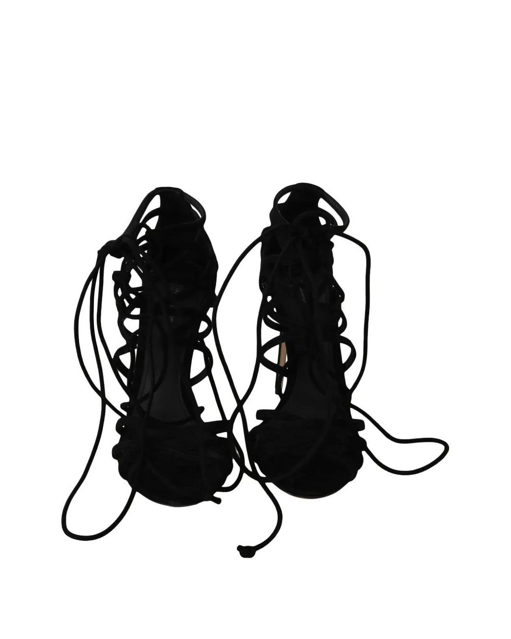 Dolce & Gabbana Black Sandales À Lacets