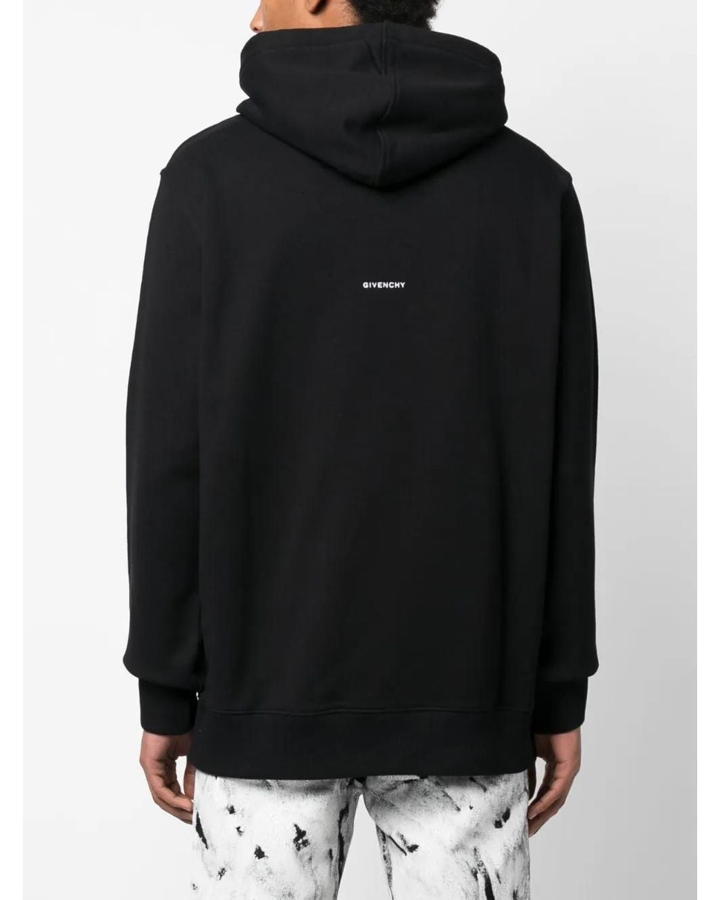 Givenchy Black Logo-Patch Cotton Hoodie for men