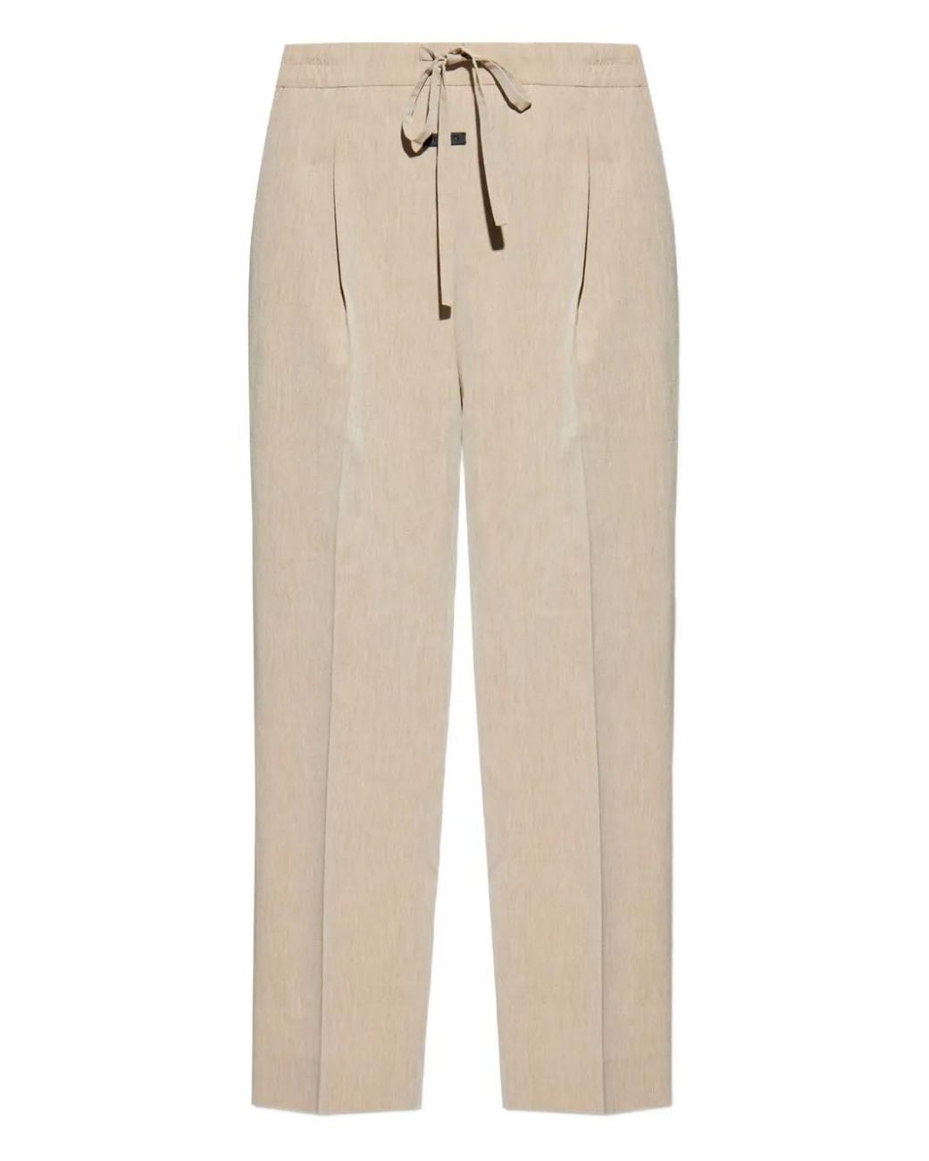Fear Of God Natural Pleat-Detailed Drawstring Trousers for men