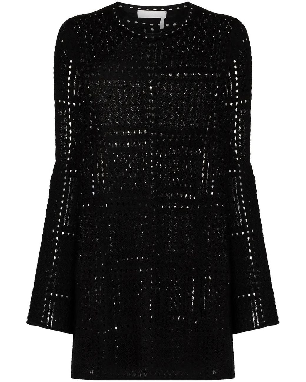 Chloé Black Panelled Knitted Dress
