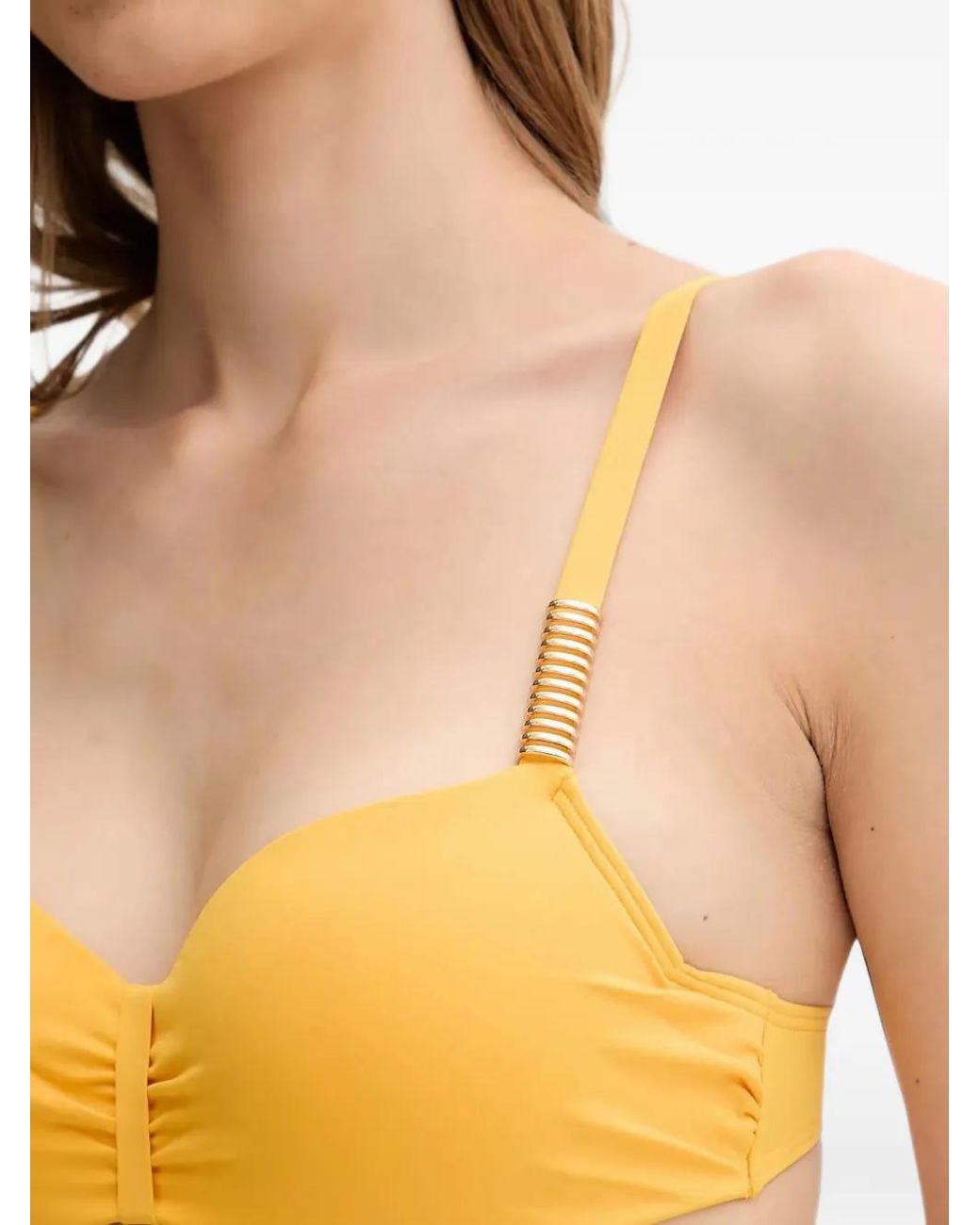 Chantelle Orange Icon Ruched-Detail Bikini Top