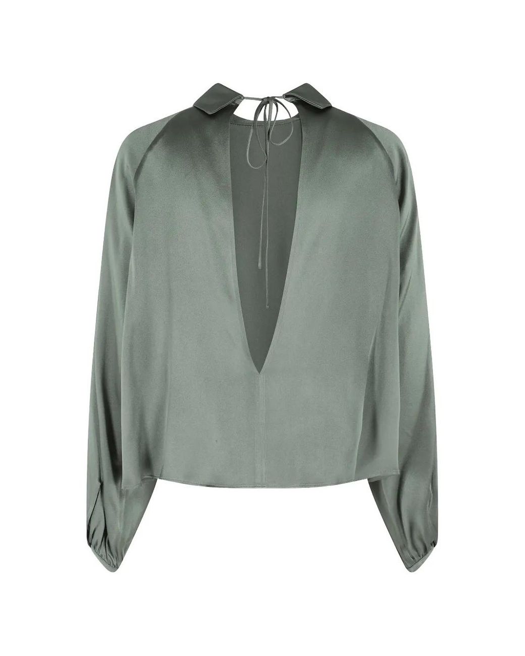 Semicouture Green Carmine Tie-Fastening Blouse