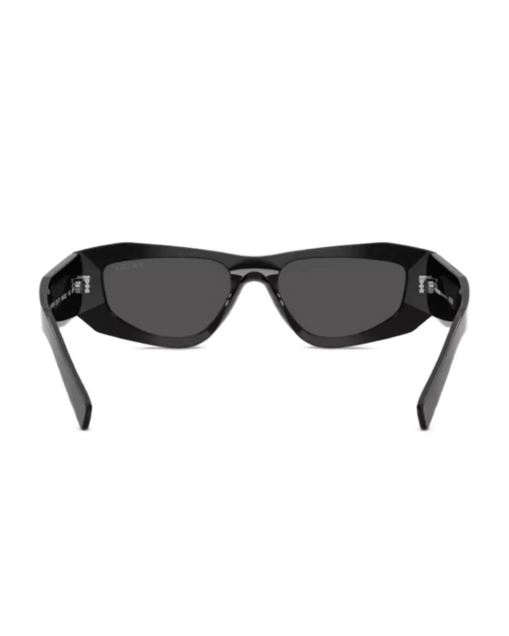 Prada Black Geometric-Frame Sunglasses