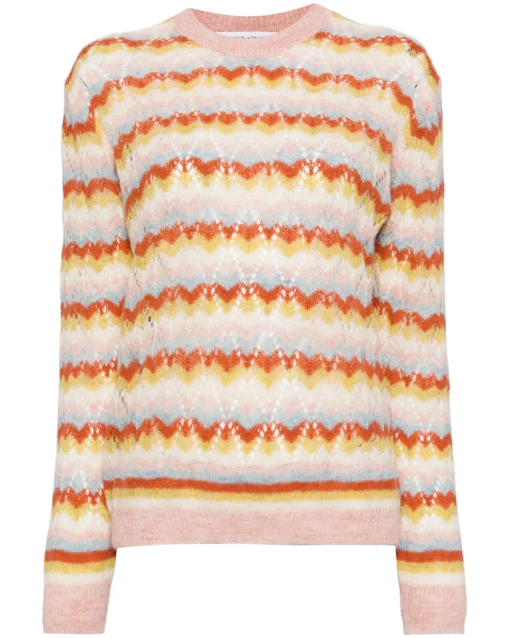 Maison Kitsuné Natural Stripped Lace Jumper