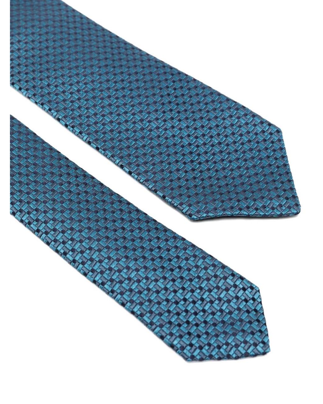 Kiton Blue Geometric-Pattern Tie for men