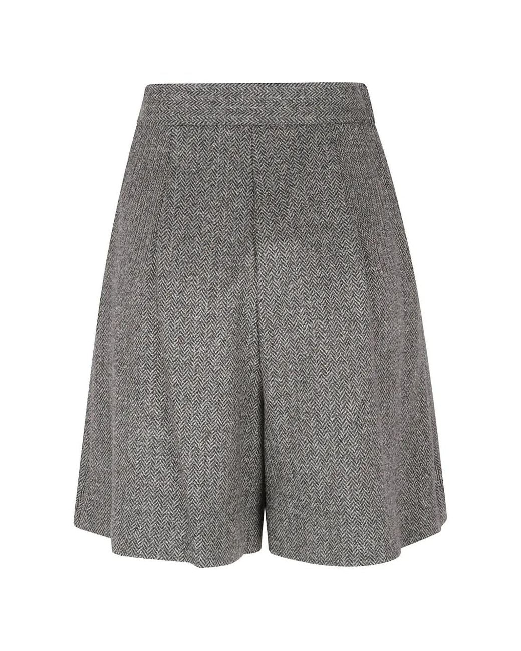 Weekend by Maxmara Gray Herringbone-Pattern Culottes