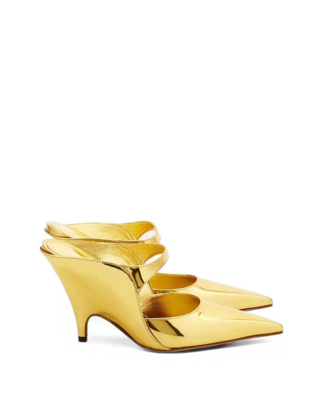 Ferragamo Metallic Graphic Wedge Mules