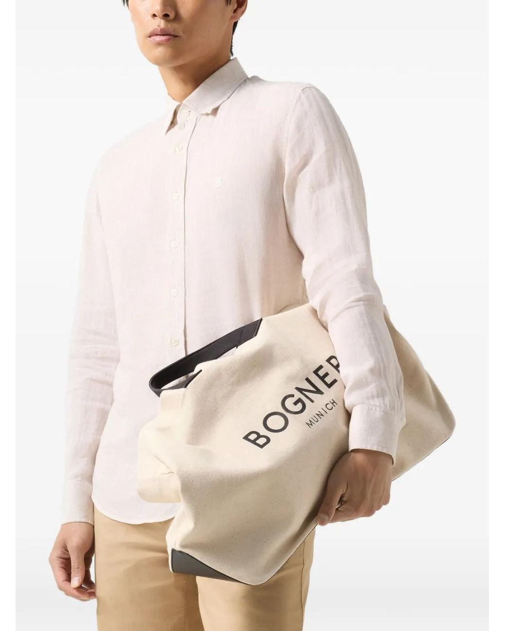 Bogner White Timi Linen Shirt for men