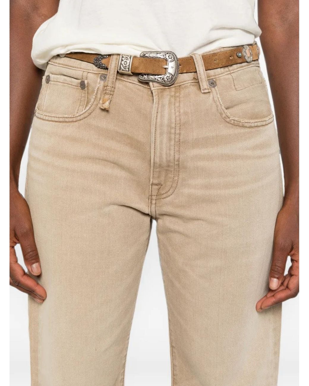 R13 Natural Belt-Loops Jeans