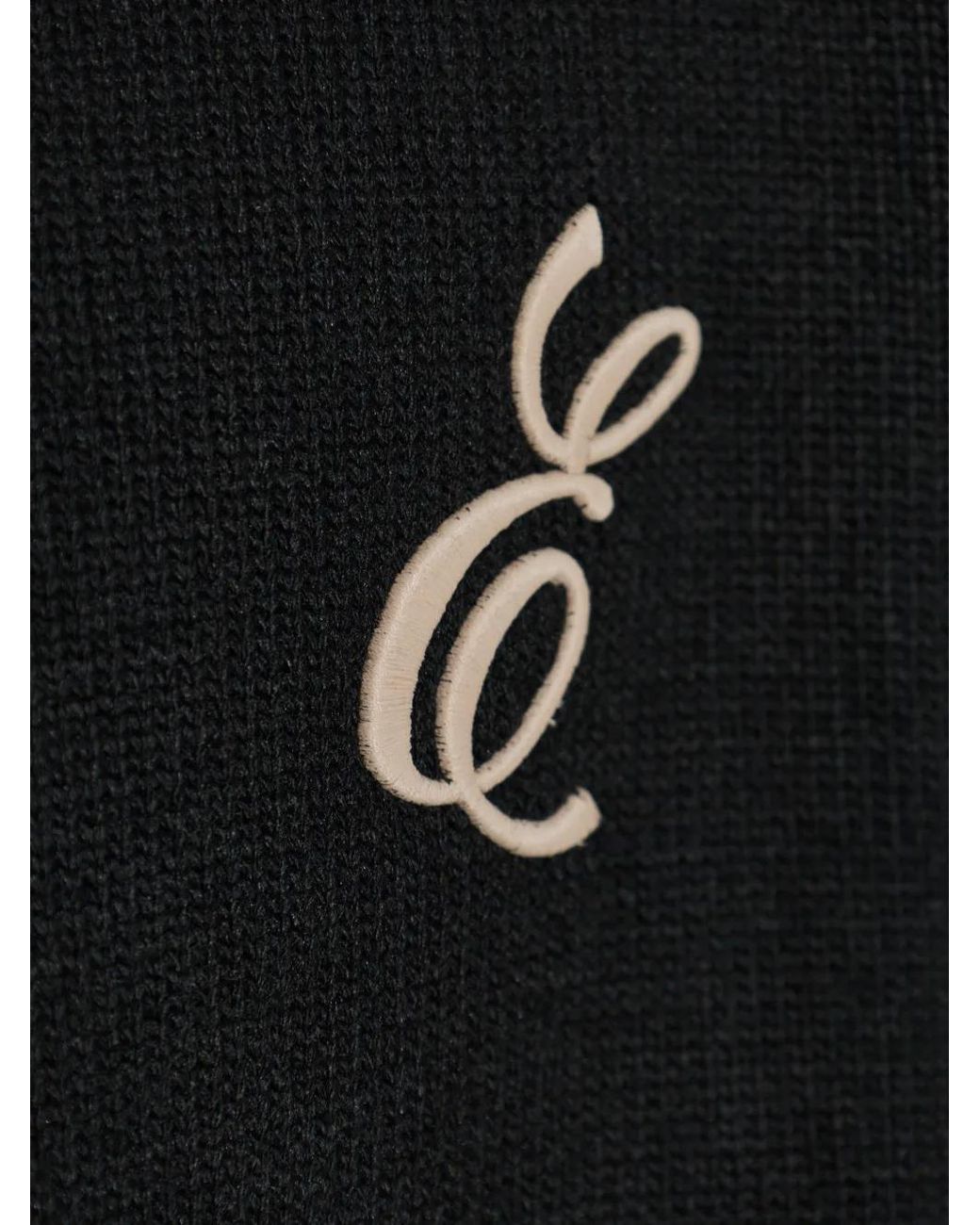 Fear Of God Black Logo-Embroidered Crew-Neck Sweater for men