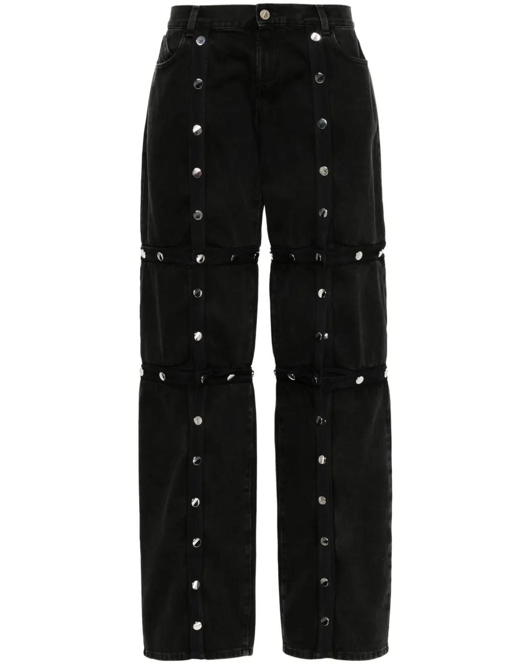 The Attico Black Denim Jeans Snap Buttons