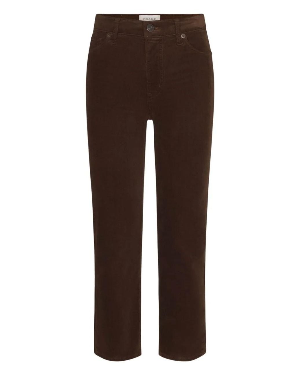FRAME Brown Corduroy Straight-Leg Trousers