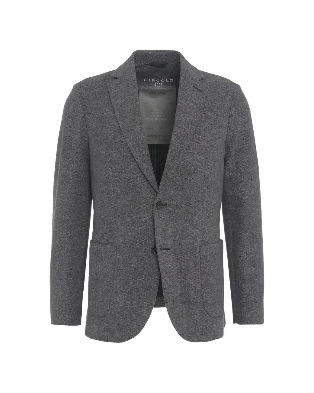 Circolo 1901 Gray Single-Breasted Notched-Lapel Blazer for men