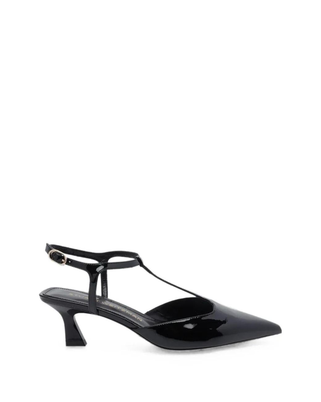 Stuart Weitzman Black Vinnie T-Strap Pumps