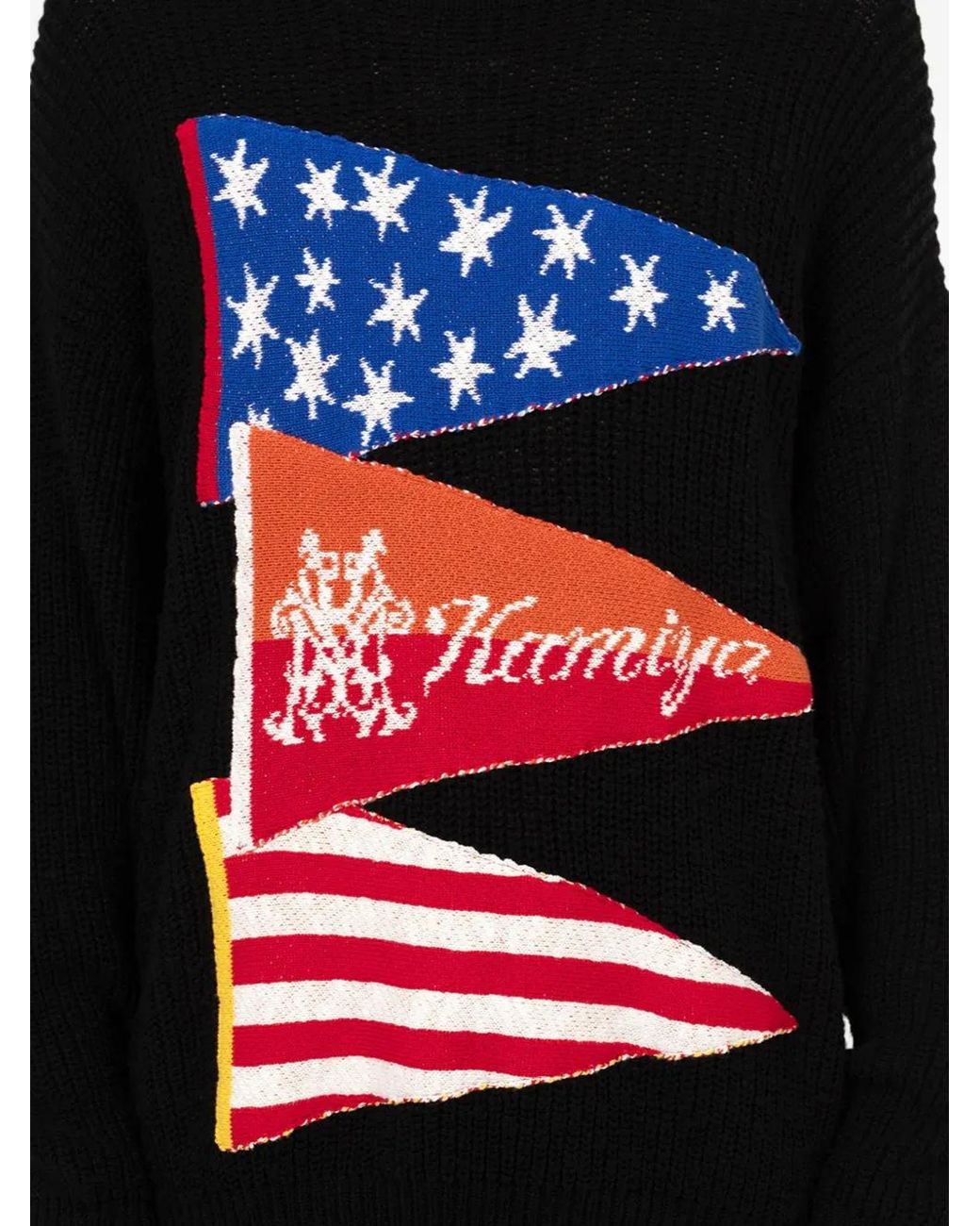 KAMIYA Black Flag Frayed Sweater for men