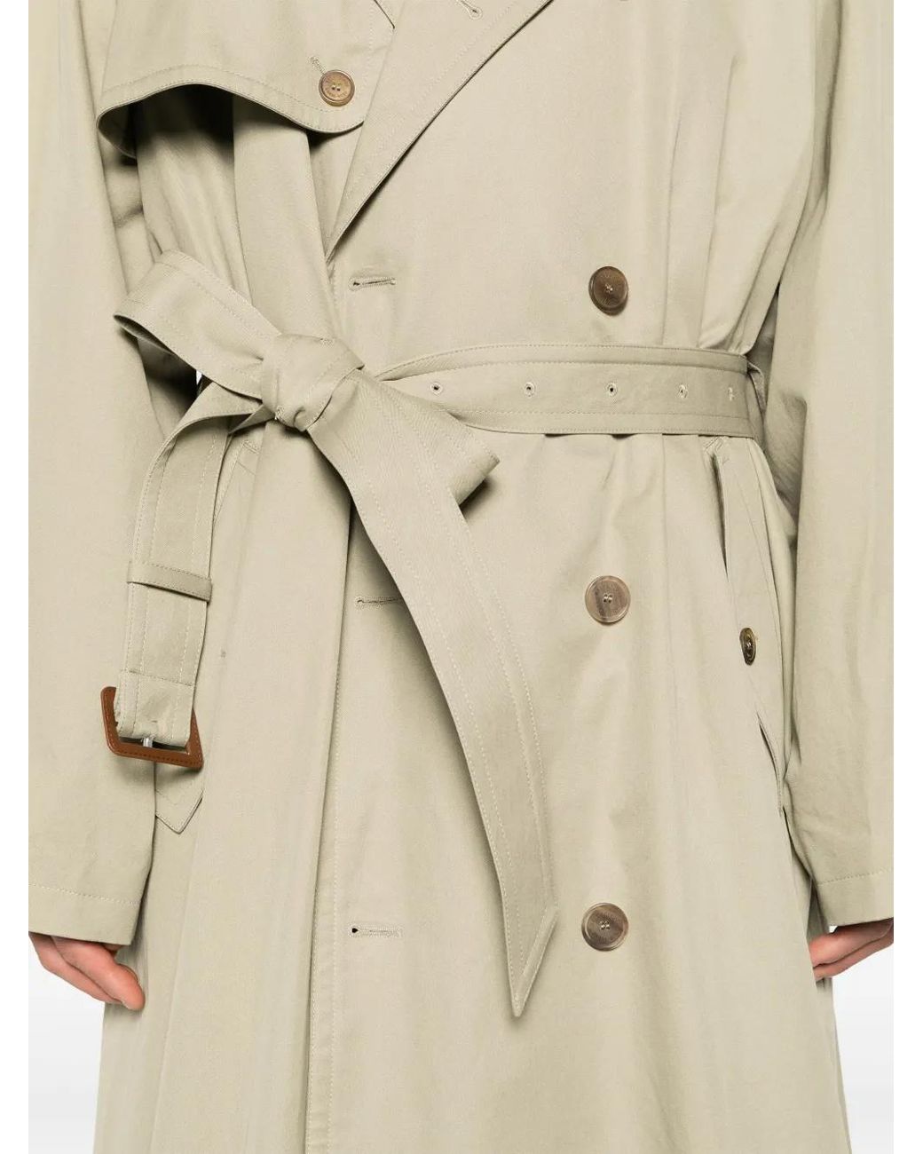 Balenciaga Natural Belted Maxi Trench Coat