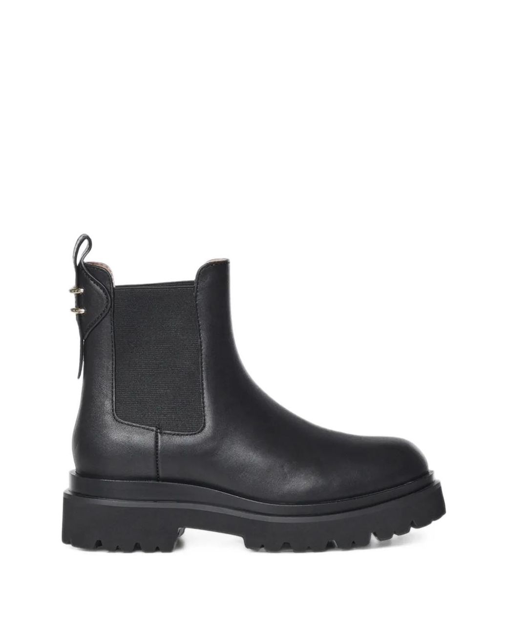 Coccinelle Black Mavery Elasticated-Panel Lug-Sole Boots