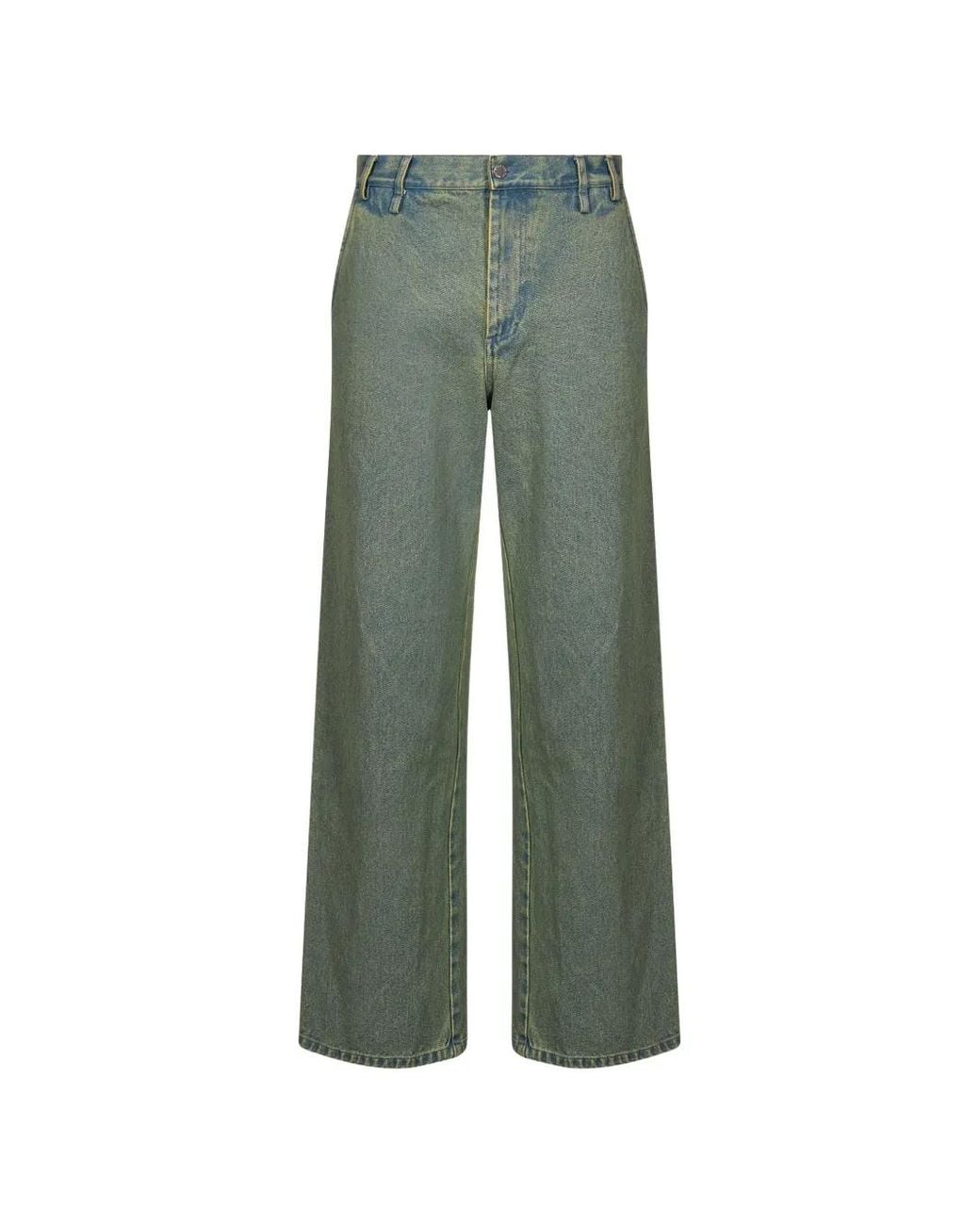 Song For The Mute Green Faded Straight-Leg Jeans for men