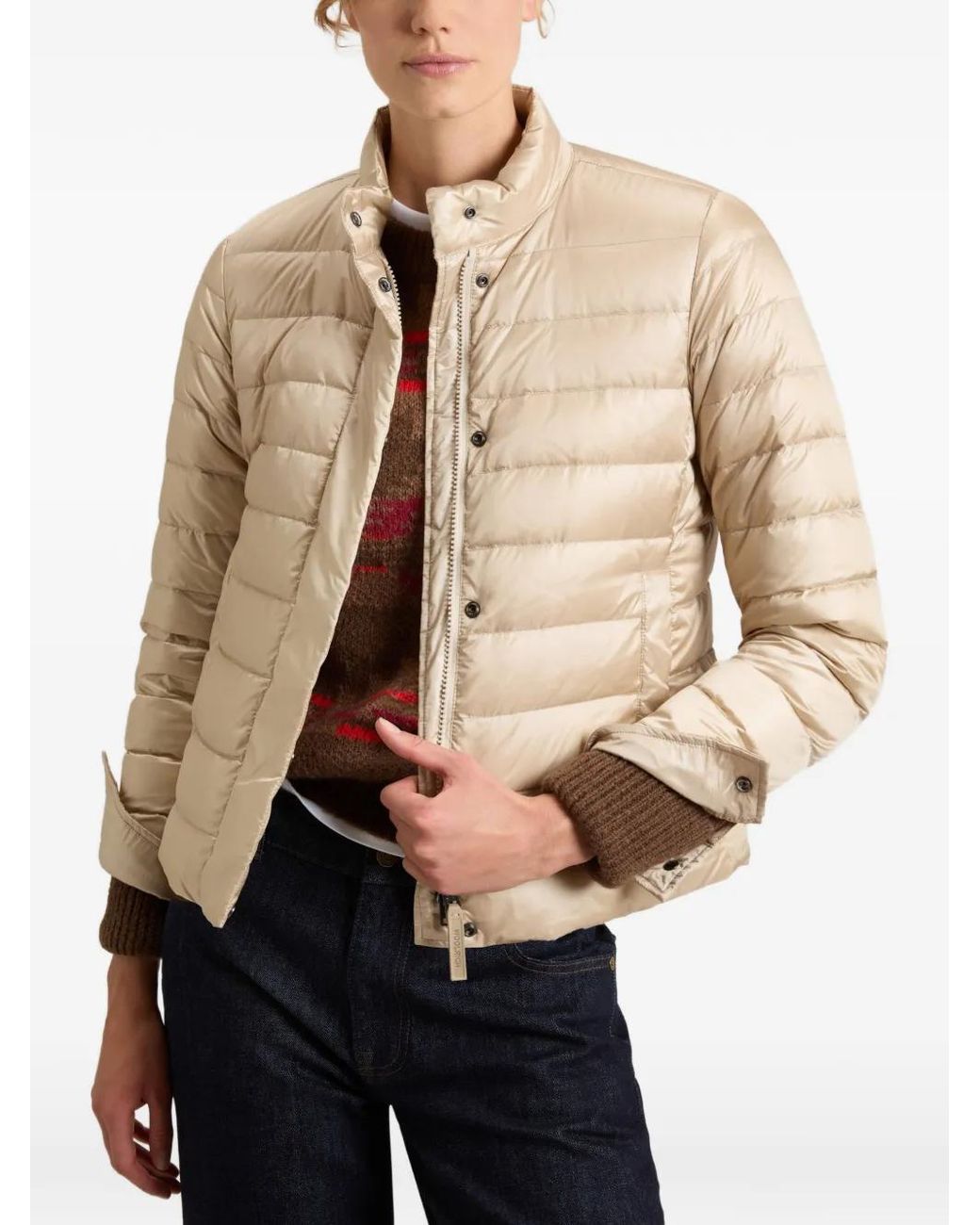 Woolrich Natural Quilted Lightweight Down Jacket