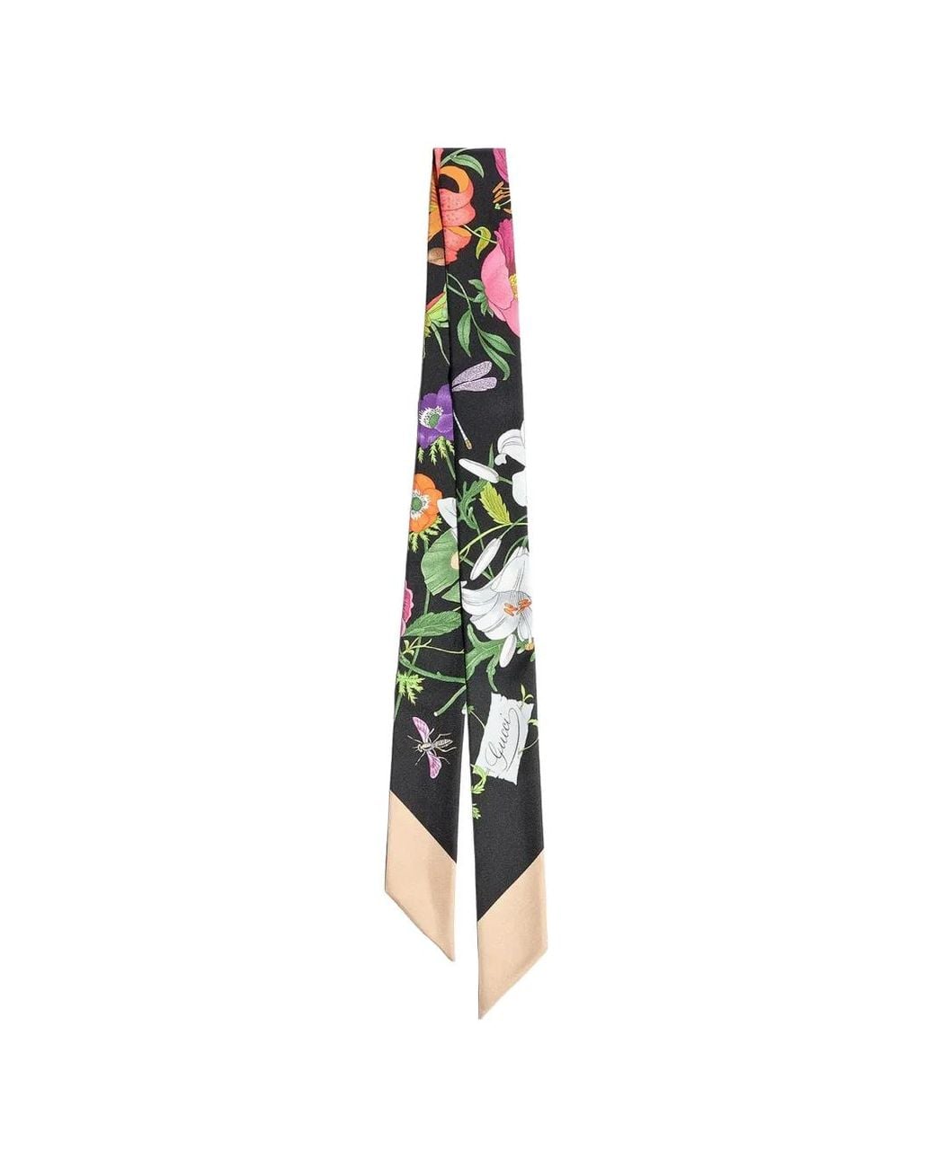 Gucci White Printed Gg Silk Twill Ribbon