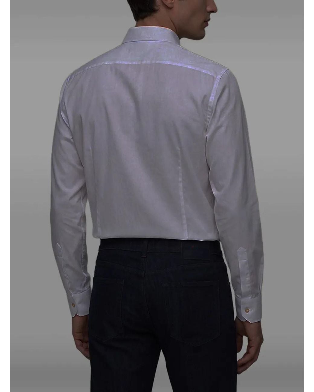 Kiton White Chemise En Coton À Manches Longues for men