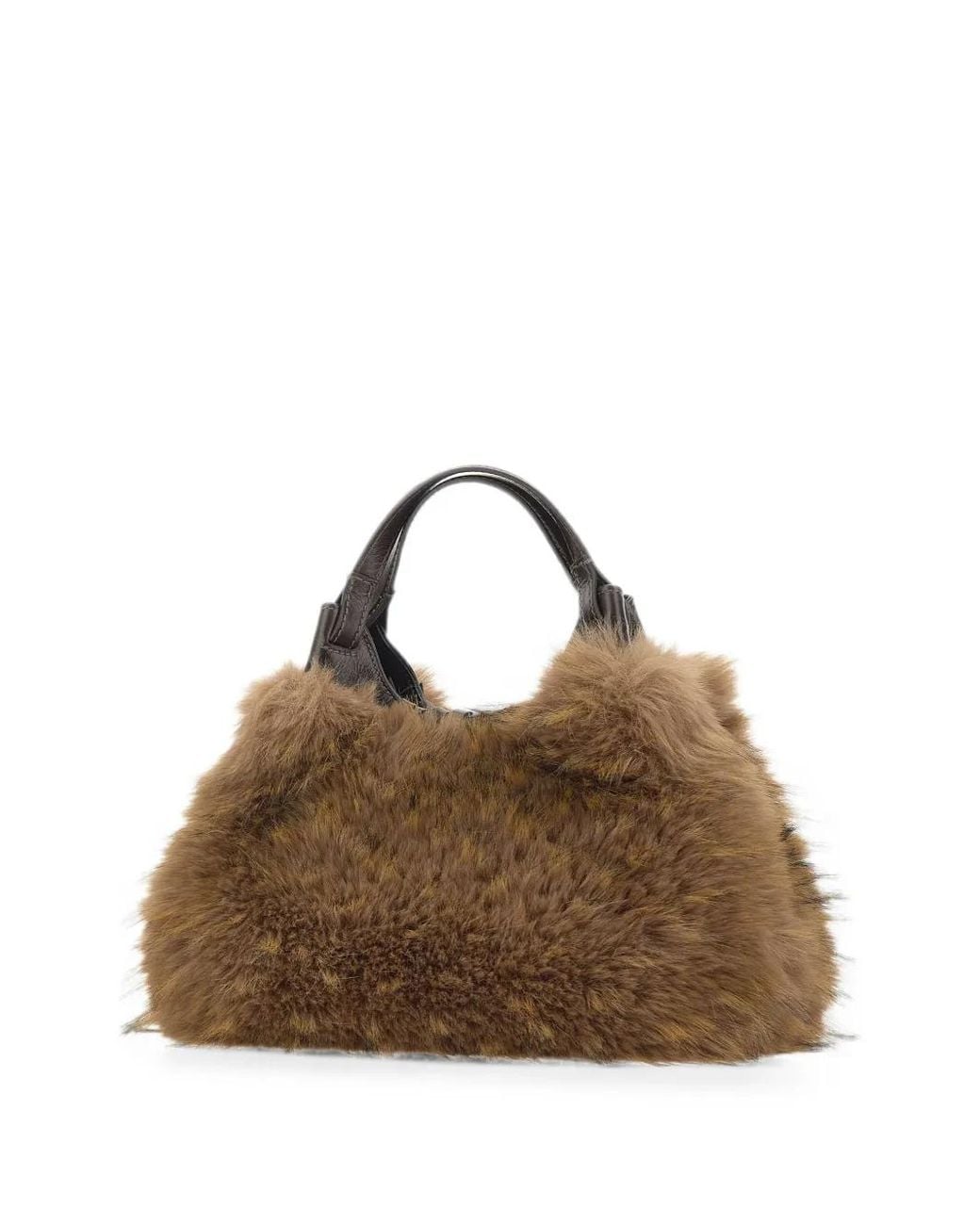 Gianni Chiarini Brown Dua Fur-Effect Tote Bag
