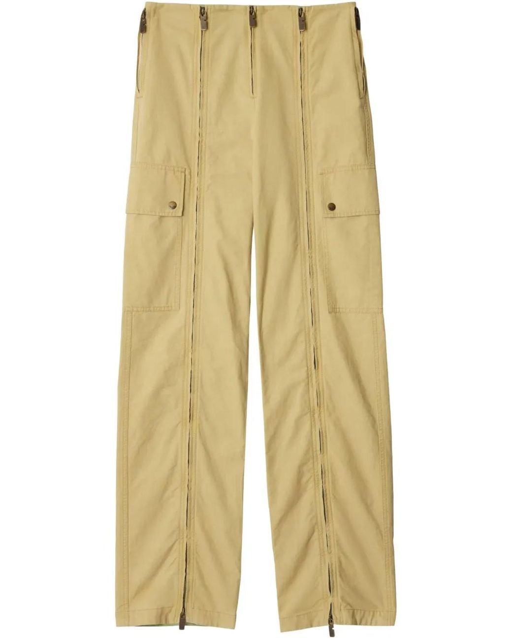 Burberry Yellow Zip Straight-Leg Trousers