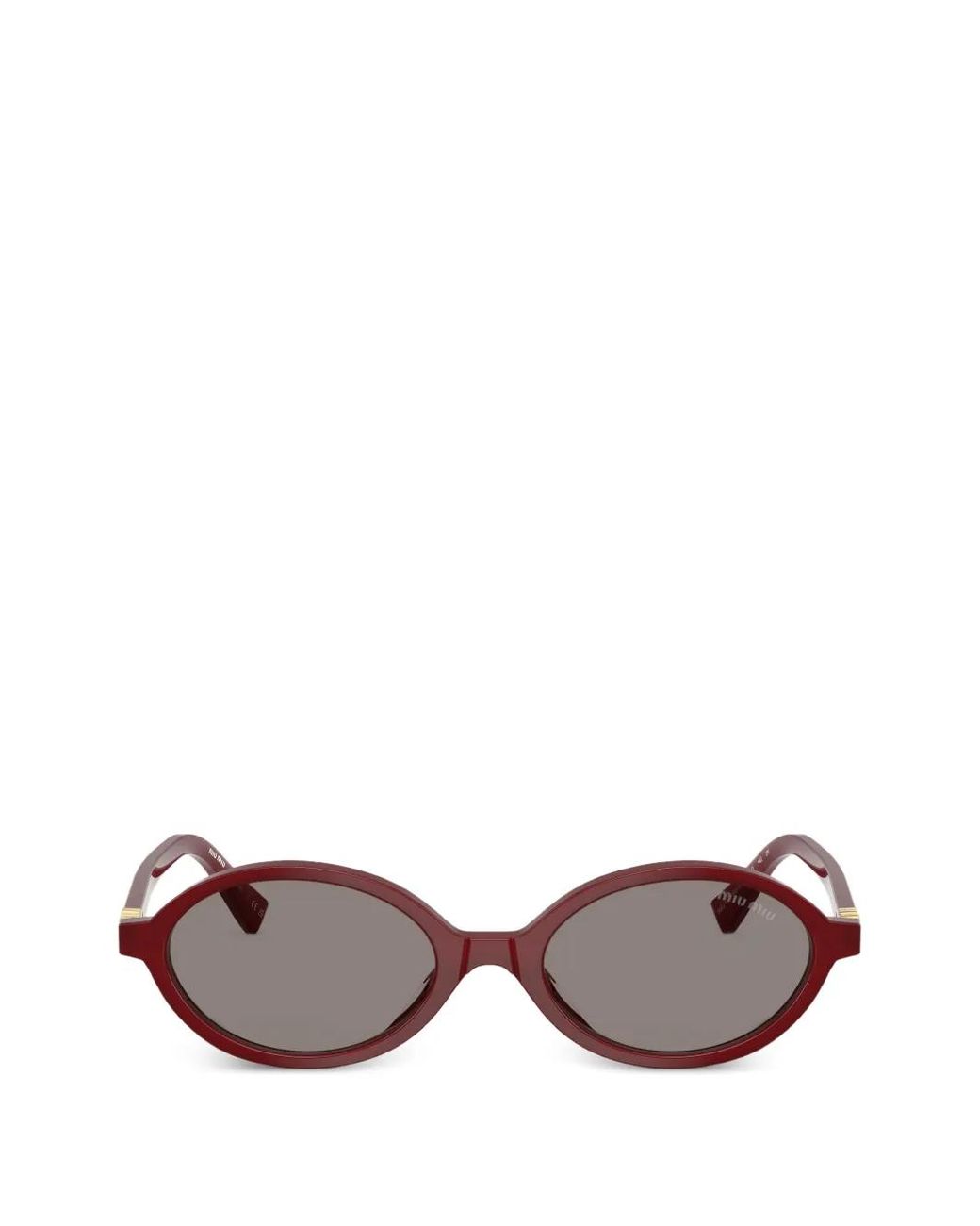 Miu Miu Red Oval-Frame Sunglasses
