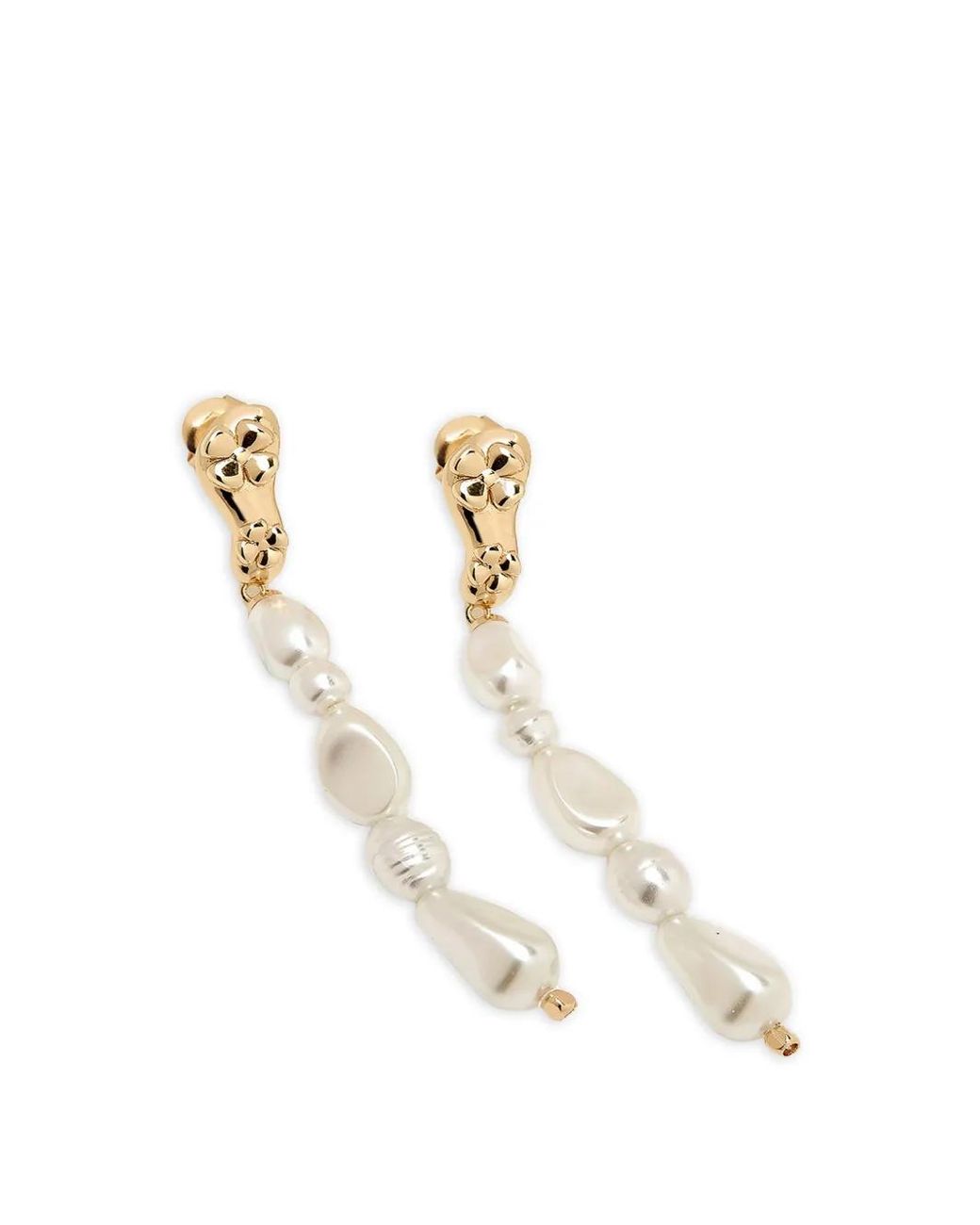 Pendientes Eclo Con Perla Yoj de color Metallic