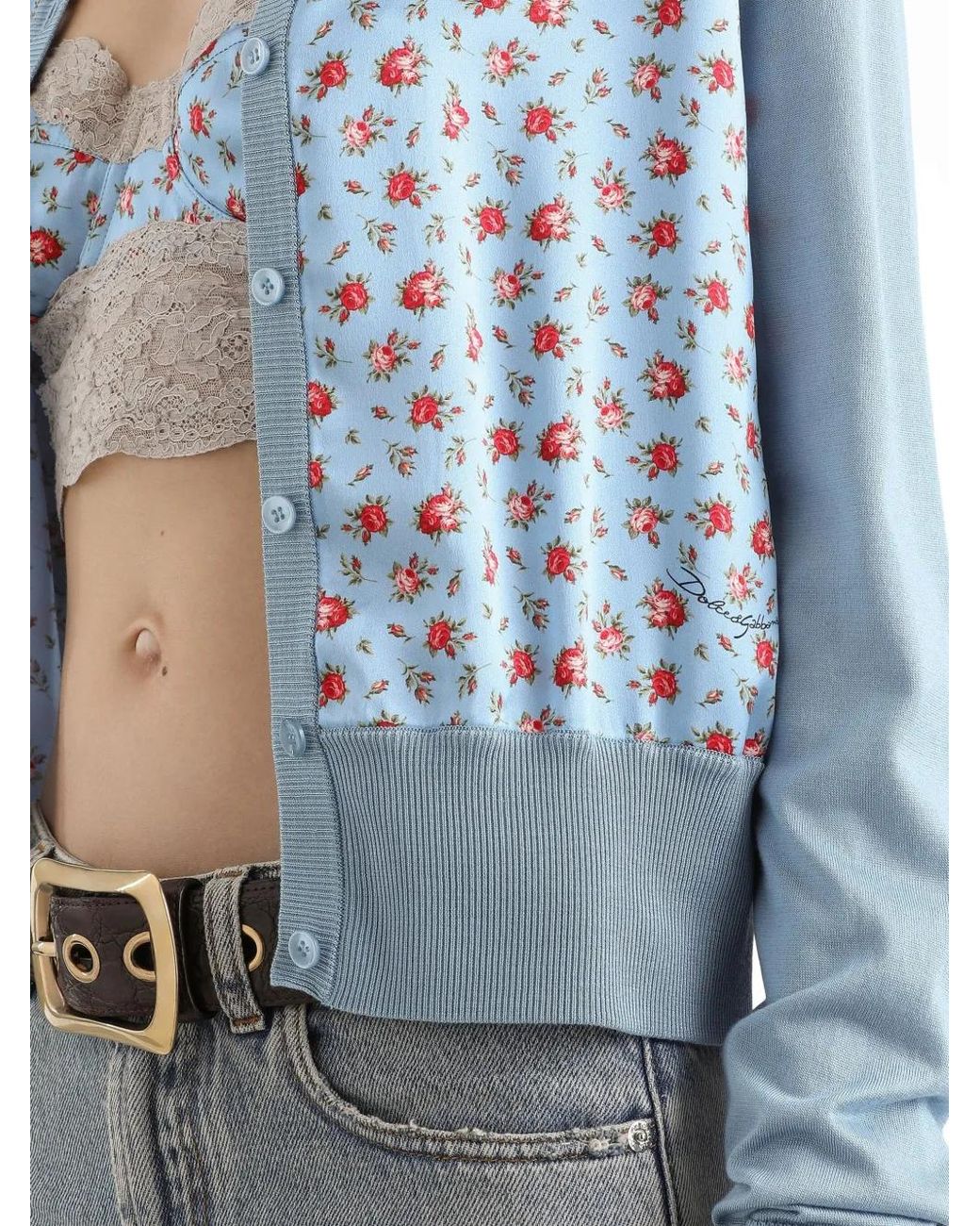 Dolce & Gabbana Blue Twill Cardigan