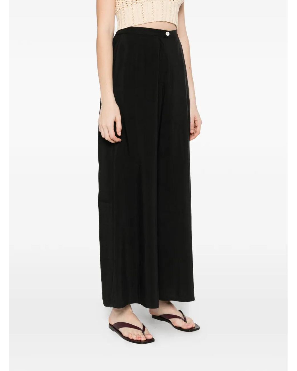 Forte_forte Black Button Pleated Trousers