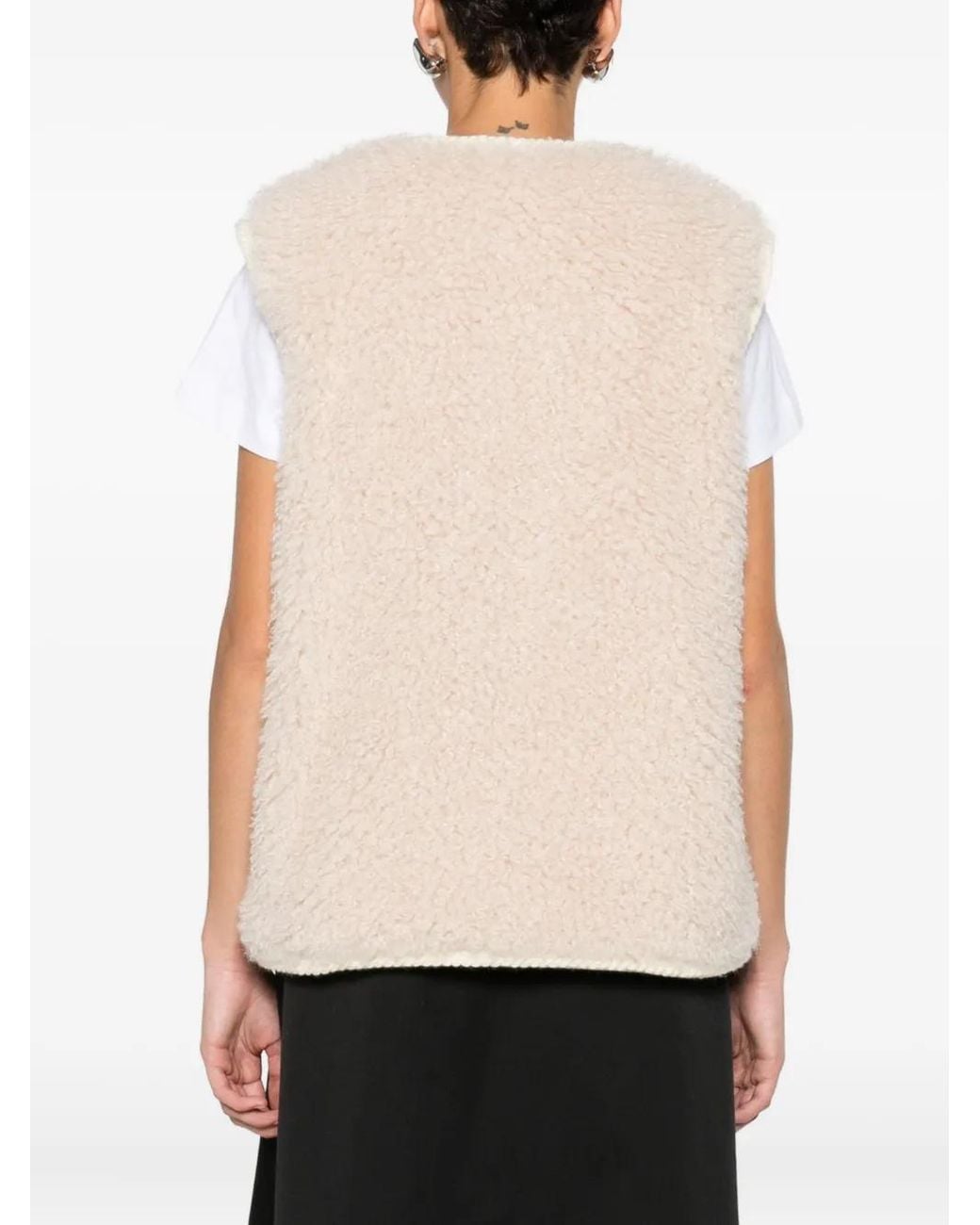 Moncler Natural Zip-Up Sleeveless Jacket