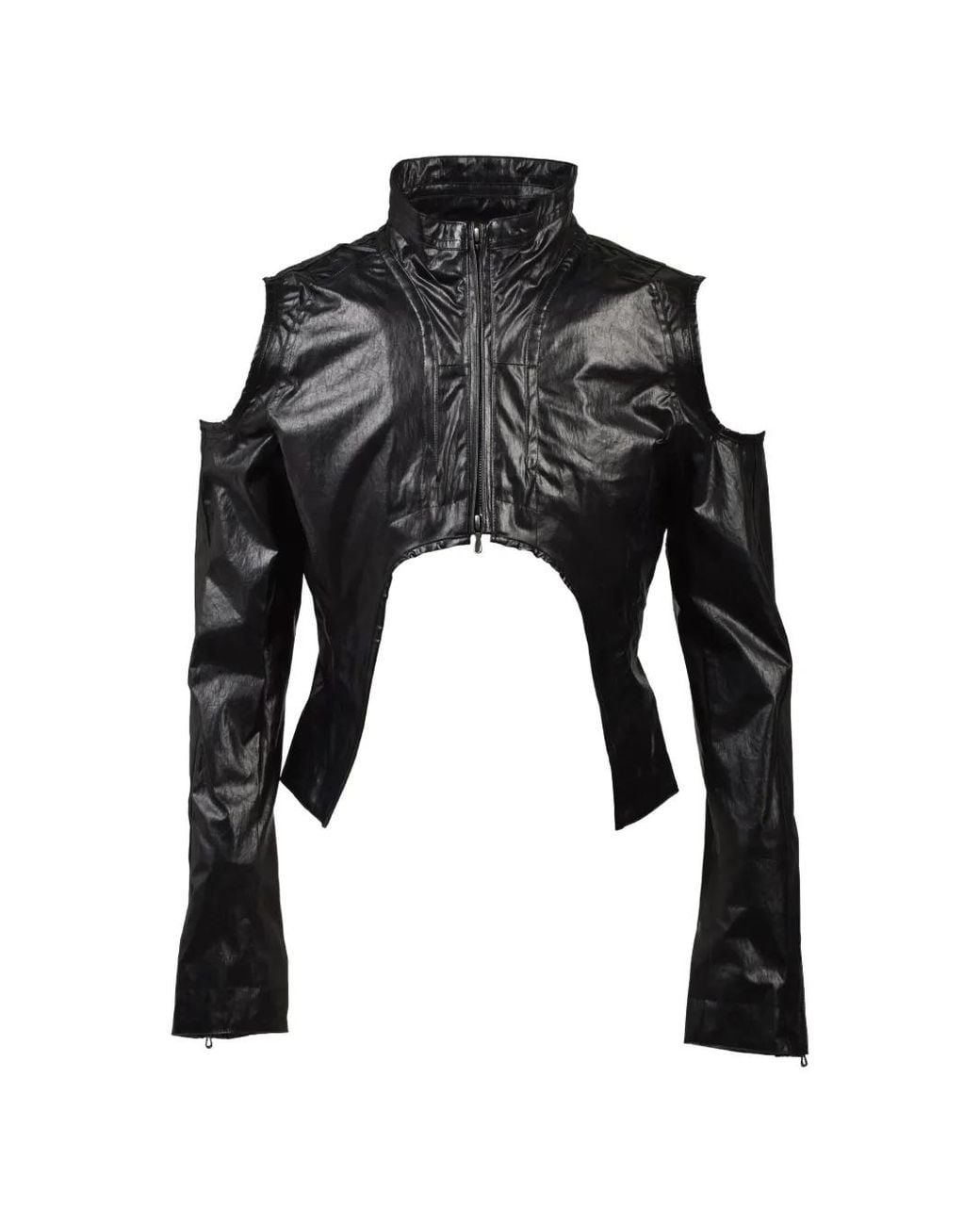 Julius Black Laminated Stand-Collar Jacket for men