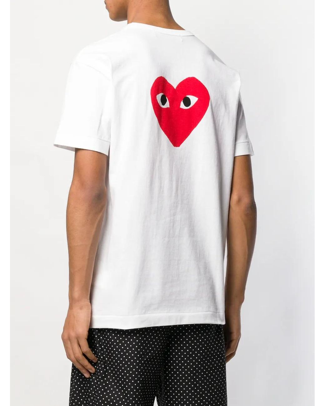 COMME DES GARÇONS PLAY White Logo Print T-shirt for men