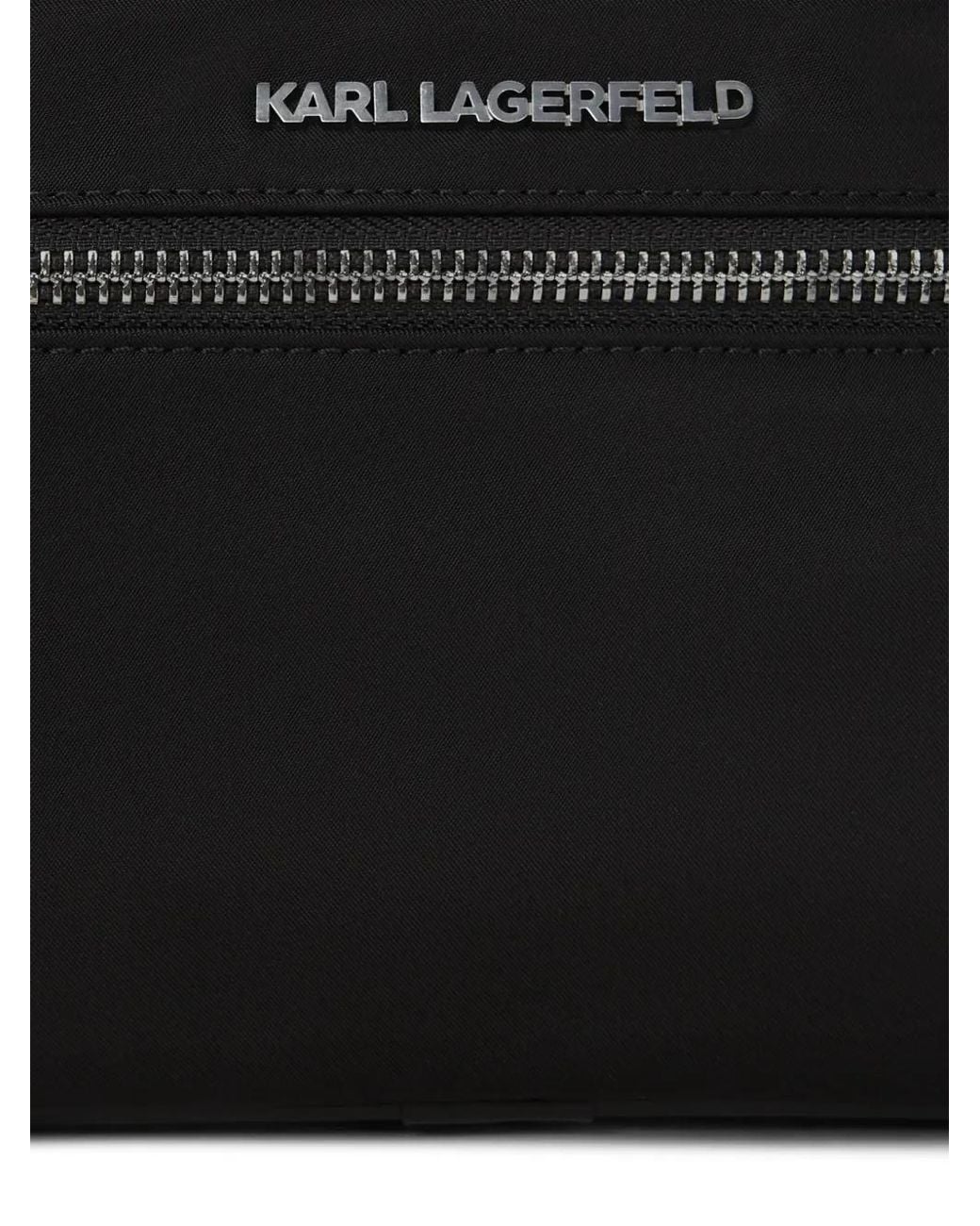 Karl Lagerfeld Black K/Nylon Buckle Belt Bag for men