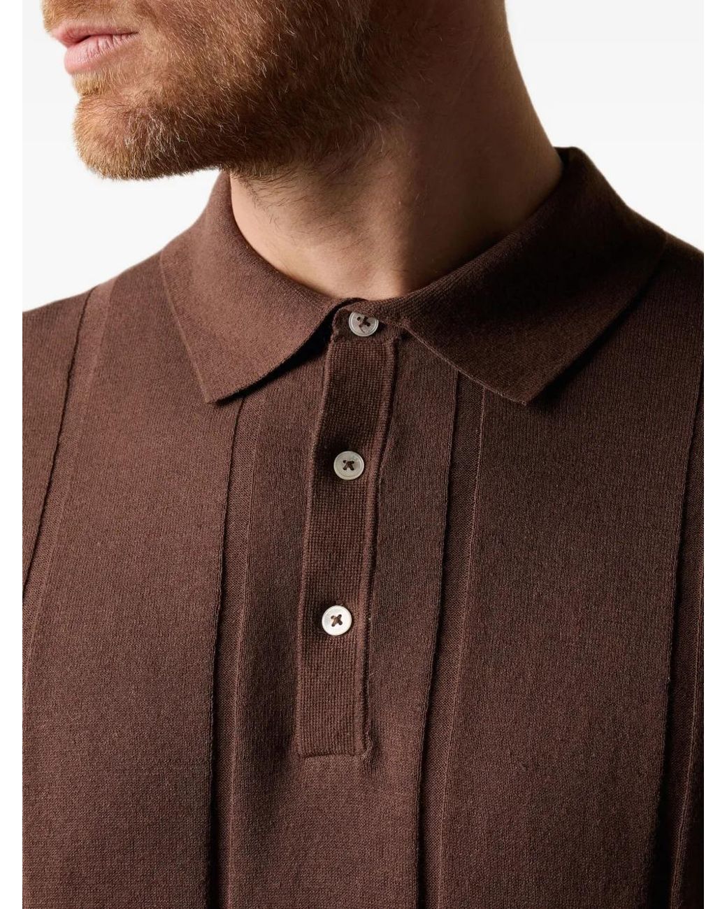 Brooks Brothers Geribbeld Poloshirt in het Brown voor heren
