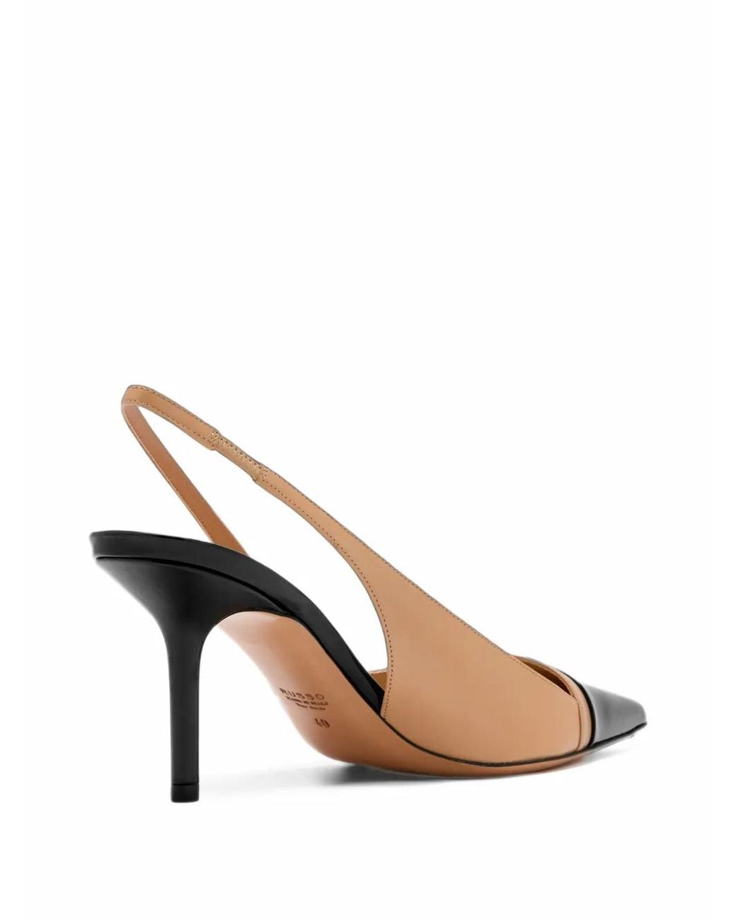 Francesco Russo Metallic Two-Tone Slingback Pumps