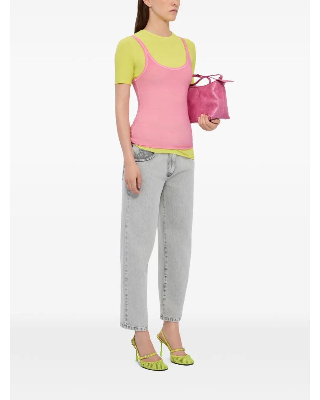 MSGM Pink Scoop-Neck Tank Top