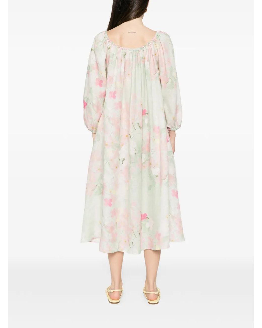 BERNADETTE White Bonnie Floral-Print Midi Dress
