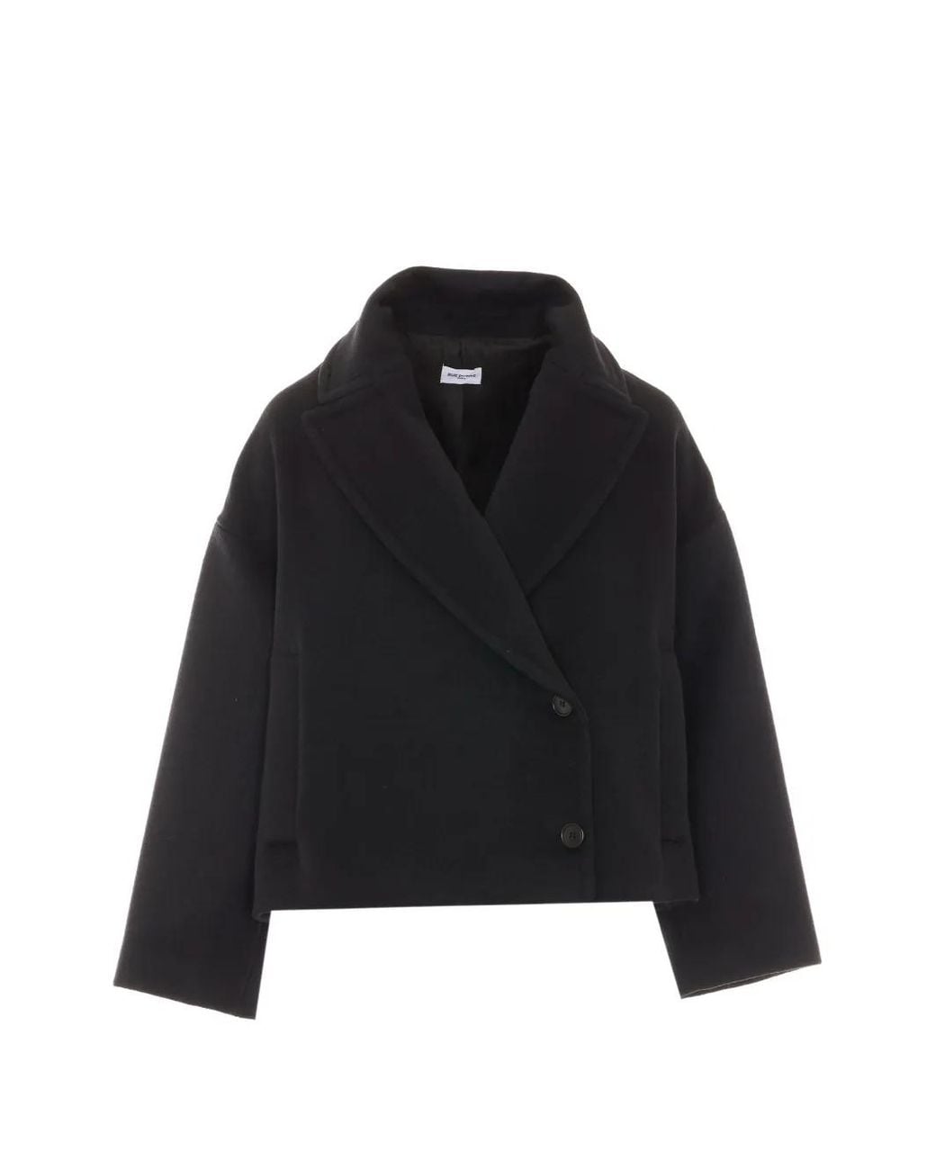 RUE DU BAC Black Cropped Double-Breasted Jacket