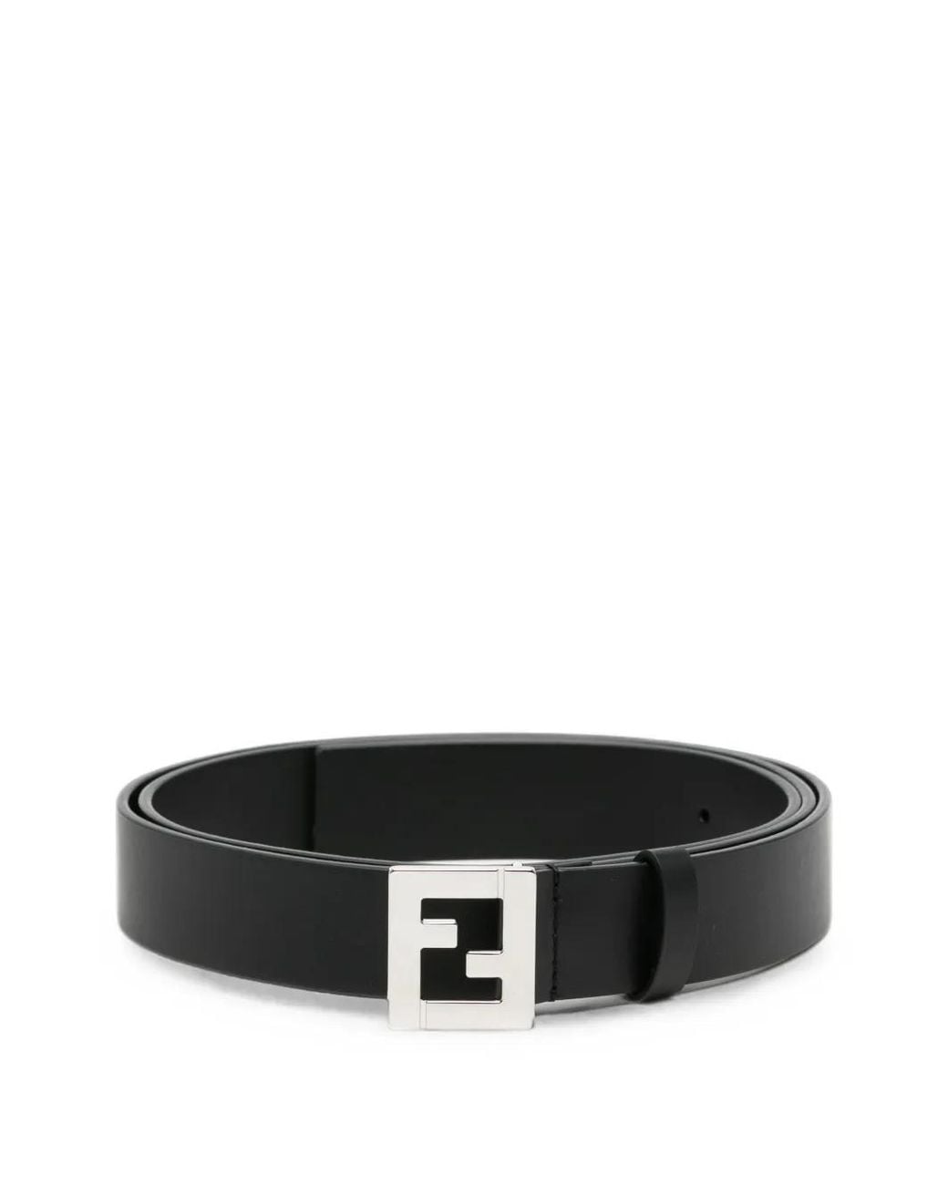 Fendi Black Ff Logo Buckle Belt for men