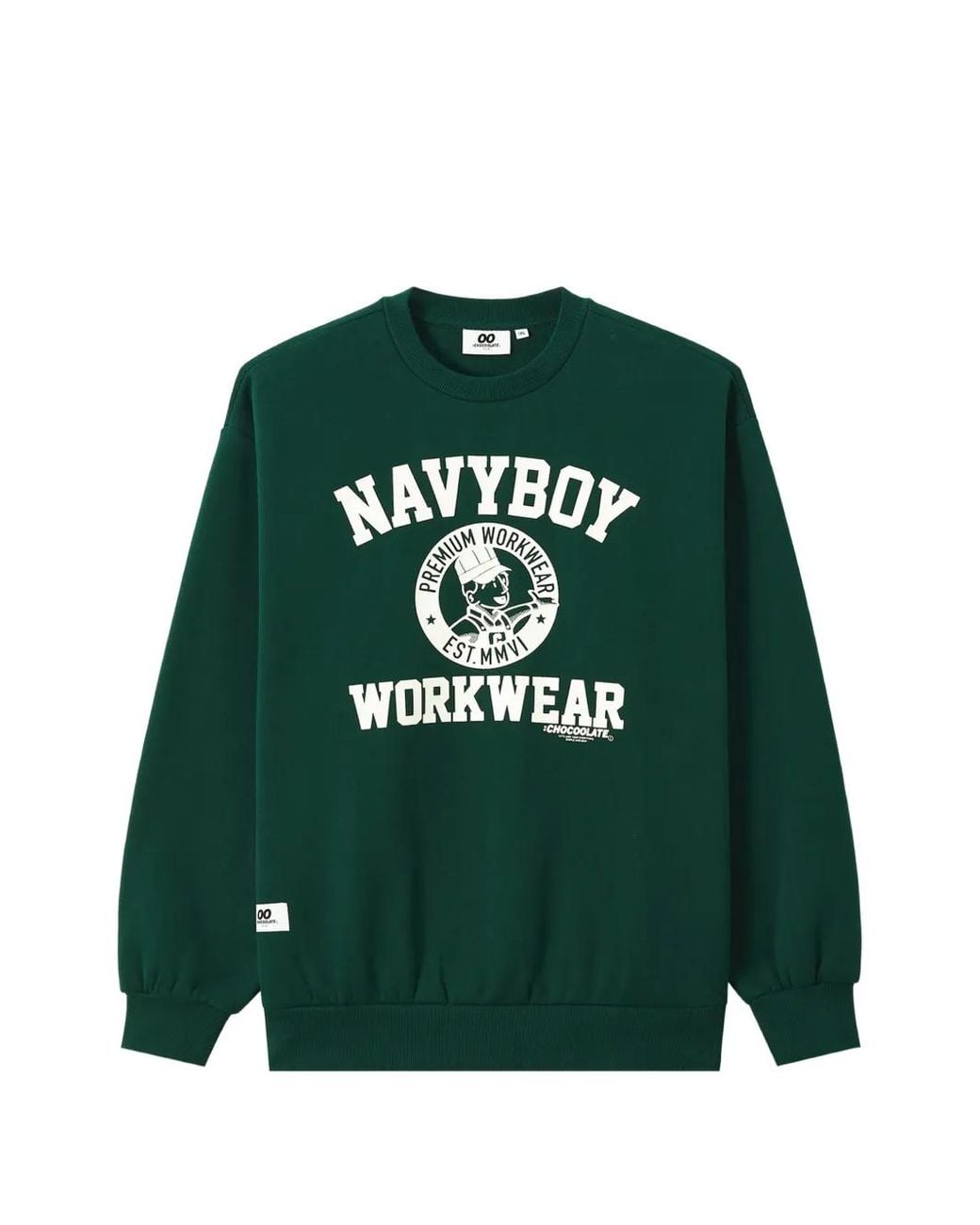 Chocoolate Green Graphic-Print Sweatshirt for men