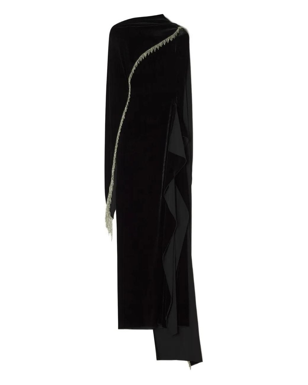 Lanvin Black Draped Embellished Dress