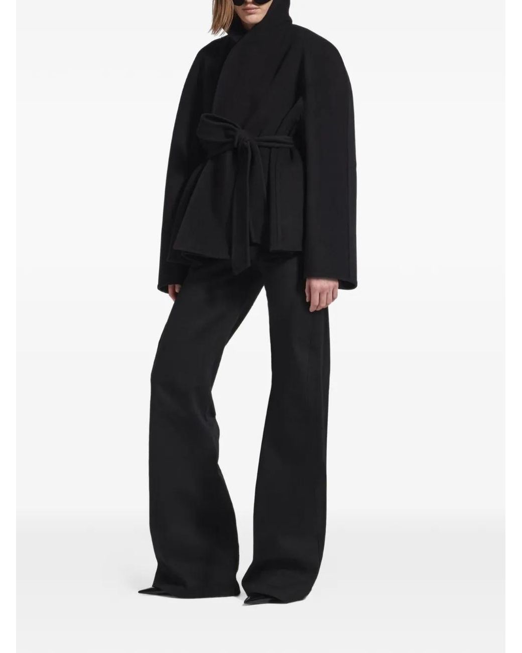 Balenciaga Black Belted Wrapped Jacket