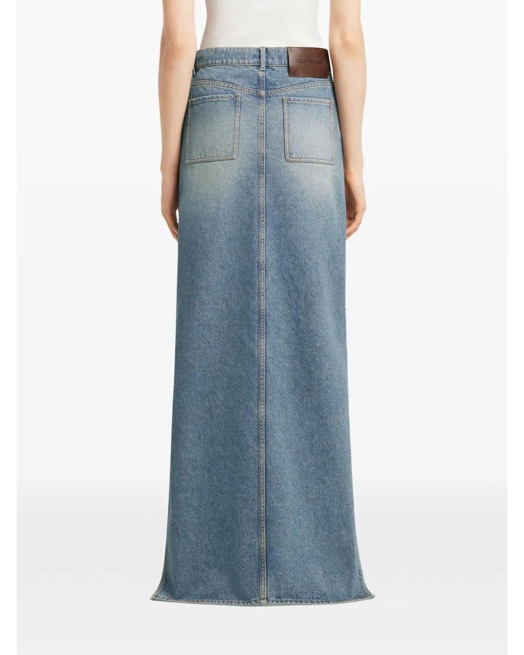 Courreges Gray Denim Cotton Skirt