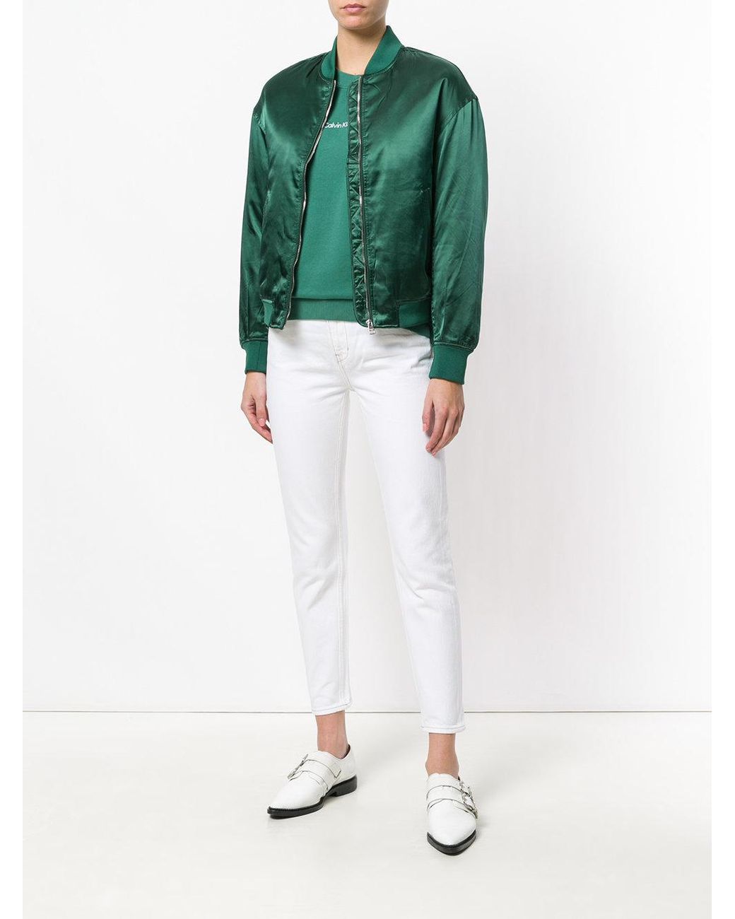 Calvin Klein Satin Bomber Jacket in 