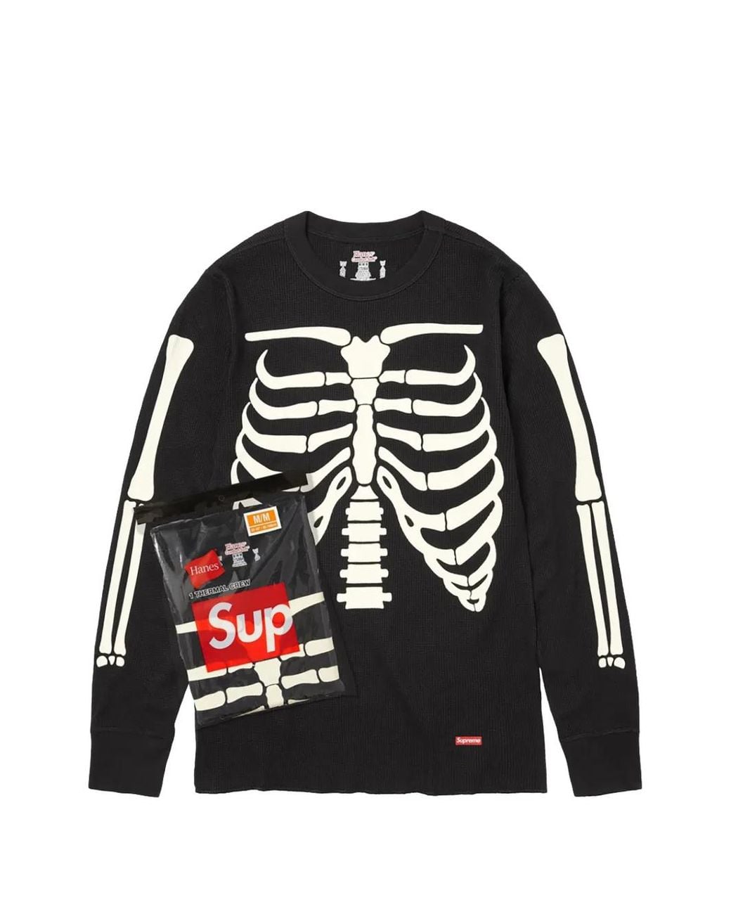 Supreme Black Skeleton-Print T-Shirt for men
