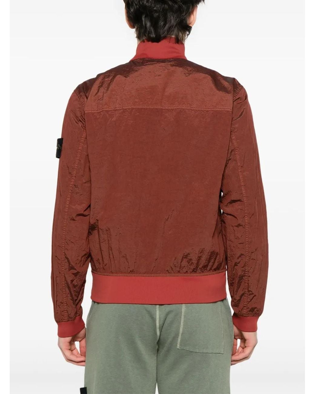 Stone Island Red Bomber Jacket for men