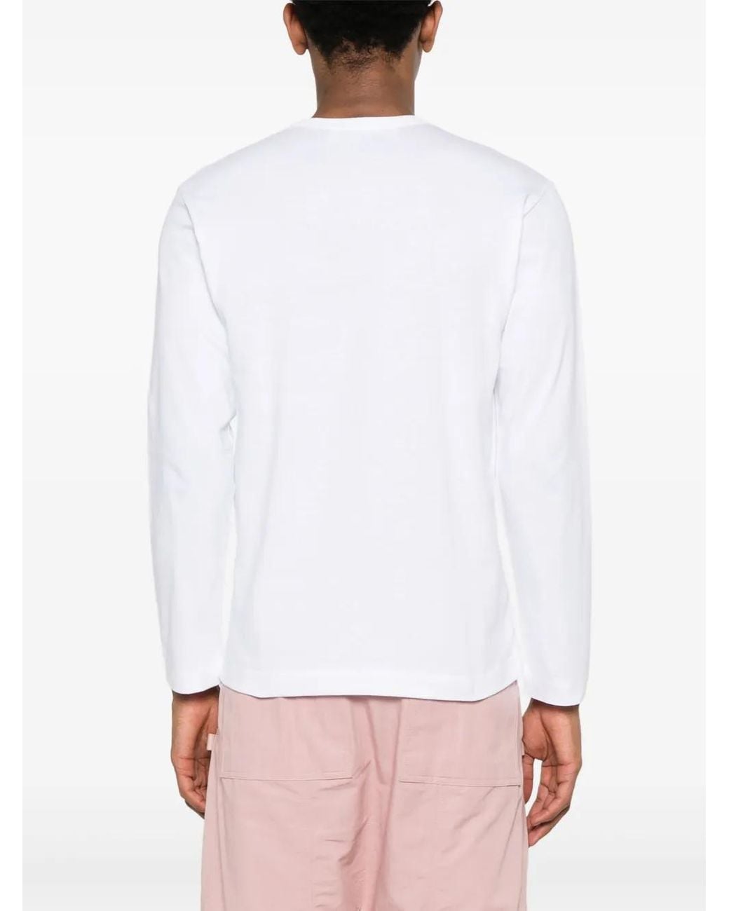 COMME DES GARÇONS PLAY White Heart-Patch T-Shirt