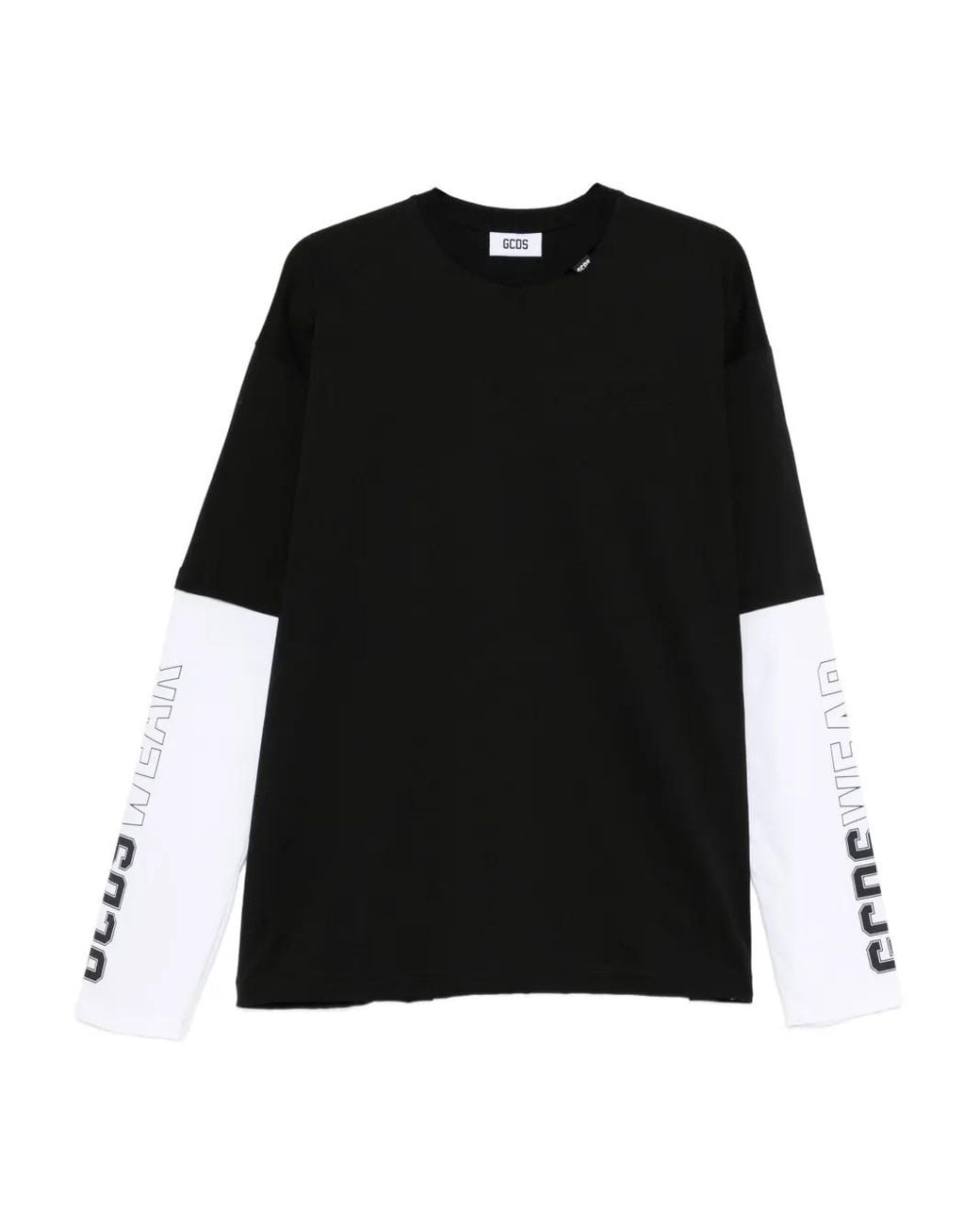 Gcds Black Long-Sleeve Logo-Detail T-Shirt for men